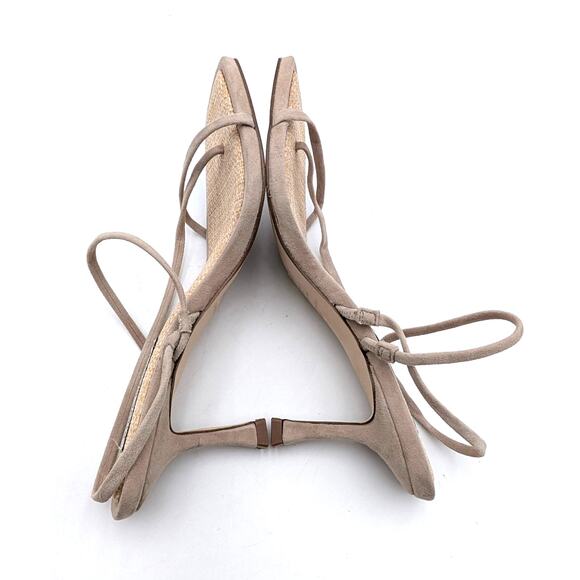 Steve Madden Lock Heel Sandal Open Toe Women's Taupe Raffia Size US7.5M EU38 - Picture 6 of 12